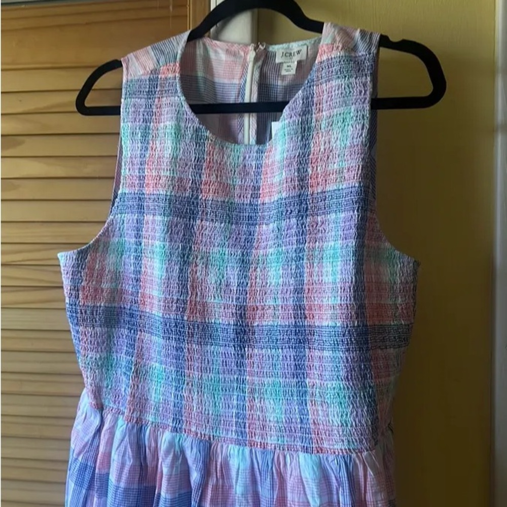 J. Crew Pastel Plaid Dress